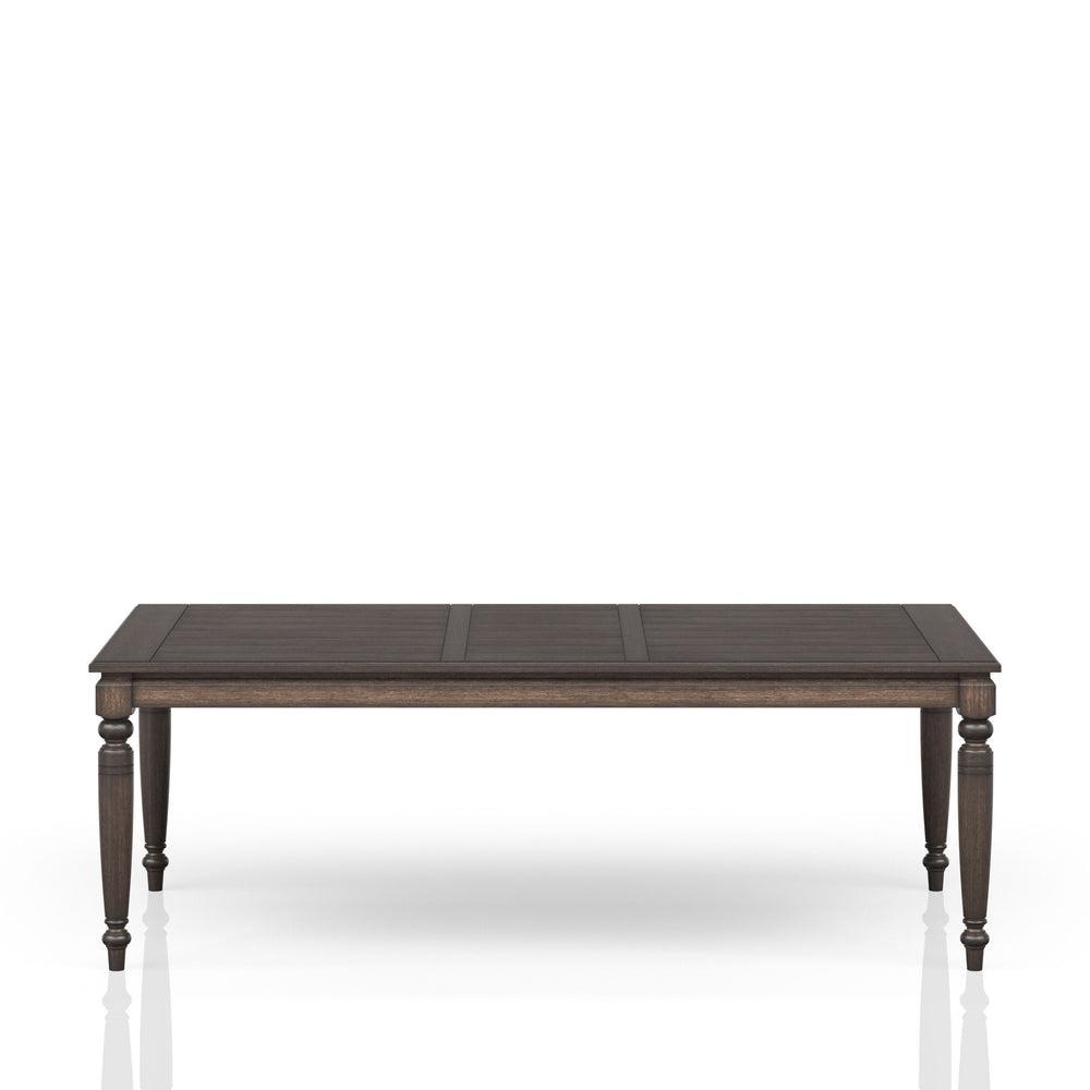 English Elm Deep Expandable Dining Table in Coffee Finish — Solid Wood & Elm Veneer, Traditional Design, 88" Leaf Seating B2699P208295