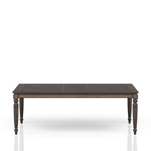 English Elm Deep Expandable Dining Table in Coffee Finish — Solid Wood & Elm Veneer, Traditional Design, 88" Leaf Seating B2699P208295