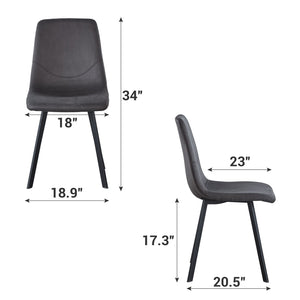 English Elm Dining Chairs Set of 2 Dark Gray Velvet Upholstered Mid-Century Metal Legs Ergonomic Supportive Seating for Kitchen & Dining Room, Easy Clean & Assembly B205P339998