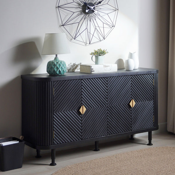 English Elm Accent Storage Cabinet - Stylish Modern Buffet With Adjustable Shelves For Entryway & Living Room W2729P202567