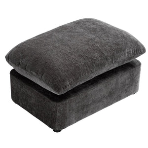 English Elm 360° 360 Swivel Oversized Chenille Armchair with Pocket Spring Seat and Three Throw Pillows Dark Grey W1361S00092