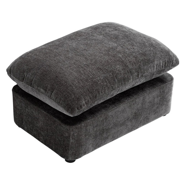 English Elm 360° 360 Swivel Oversized Chenille Armchair with Pocket Spring Seat and Three Throw Pillows Dark Grey W1361S00092