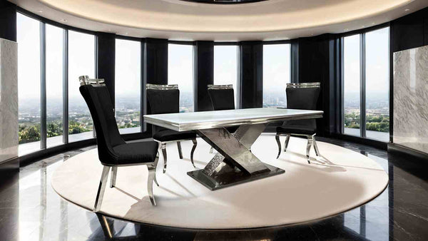 English Elm Glam 2Pc Side Chair Set - Tiger Print Faux Leather With Sleek Black Saber Legs For Dining Elegance B2741S00723