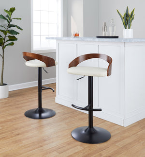English Elm Adjustable Swivel Barstools Set of 3 Walnut Faux Leather Counter Height Kitchen B202S02026