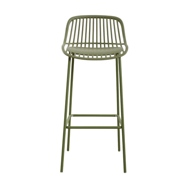 English Elm Benson Outdoor Stackable Barstools Set of 2 Uv Resistant Plastic Metal Patio Seating N776P390482G