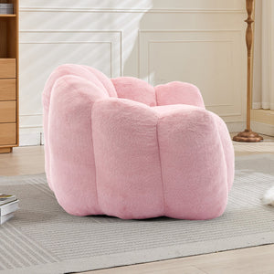 English Elm Lotus memory foam bean bag sofa with pull ring — anti-fouling faux fur, non-slip base, cozy support Pink W2311P357140