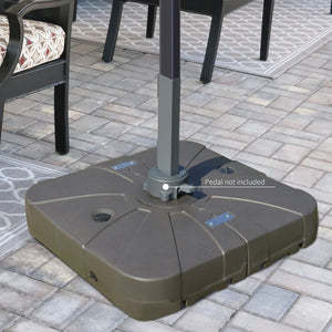 English Elm Outsunny Heavy-Duty Square Cantilever Umbrella Base With Wheels, 330 Lb Capacity For Easy Movement W2225P249705-GIGA