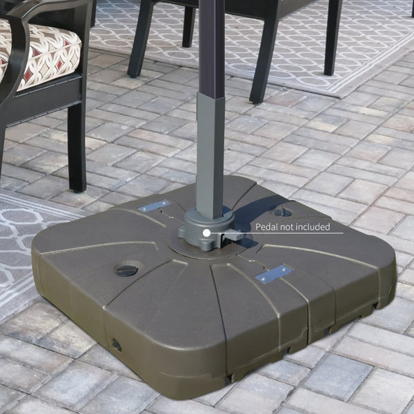 English Elm Outsunny Heavy-Duty Square Cantilever Umbrella Base With Wheels, 330 Lb Capacity For Easy Movement W2225P249705-GIGA