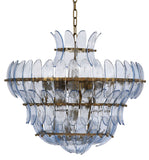 Arcade 10-Light Blown Glass Chandelier - Elegant Antique Brass Finish for Stunning Home Décor