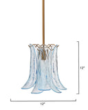 Jamie Young Co. Cala 1-light Blown Glass Pendant, Blue Blue Glass,Metal, Iron 5cala-pebl