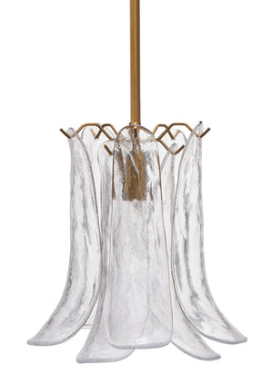 Jamie Young Co. Cala 1-light Blown Glass Pendant, Clear Clear Glass,Metal, Iron 5cala-pecl