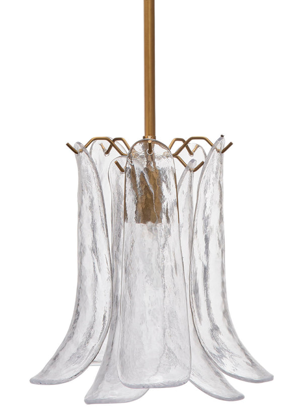 Jamie Young Co. Cala 1-light Blown Glass Pendant, Clear Clear Glass,Metal, Iron 5cala-pecl