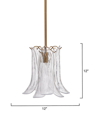 Jamie Young Co. Cala 1-light Blown Glass Pendant, Clear Clear Glass,Metal, Iron 5cala-pecl