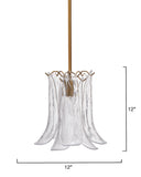 Jamie Young Co. Cala 1-light Blown Glass Pendant, Clear Clear Glass,Metal, Iron 5cala-pecl