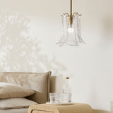 Jamie Young Co. Cala 1-light Blown Glass Pendant, Clear Clear Glass,Metal, Iron 5cala-pecl