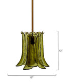 Jamie Young Co. Cala 1-light Blown Glass Pendant, Green Green Glass,Metal, Iron 5cala-pegn