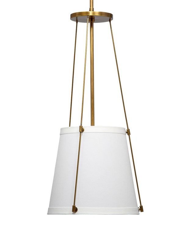 California Pendant Light with Linen Drum Shade for Kitchen Island or Dining Room Decor