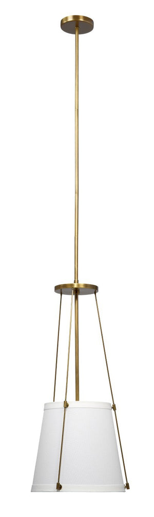 California Pendant Light with Linen Drum Shade for Kitchen Island or Dining Room Decor