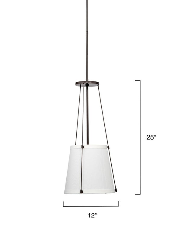 California Pendant Light with Linen Drum Shade for Kitchen Island or Dining Room Decor