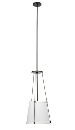 California Pendant Light with Linen Drum Shade for Kitchen Island or Dining Room Decor
