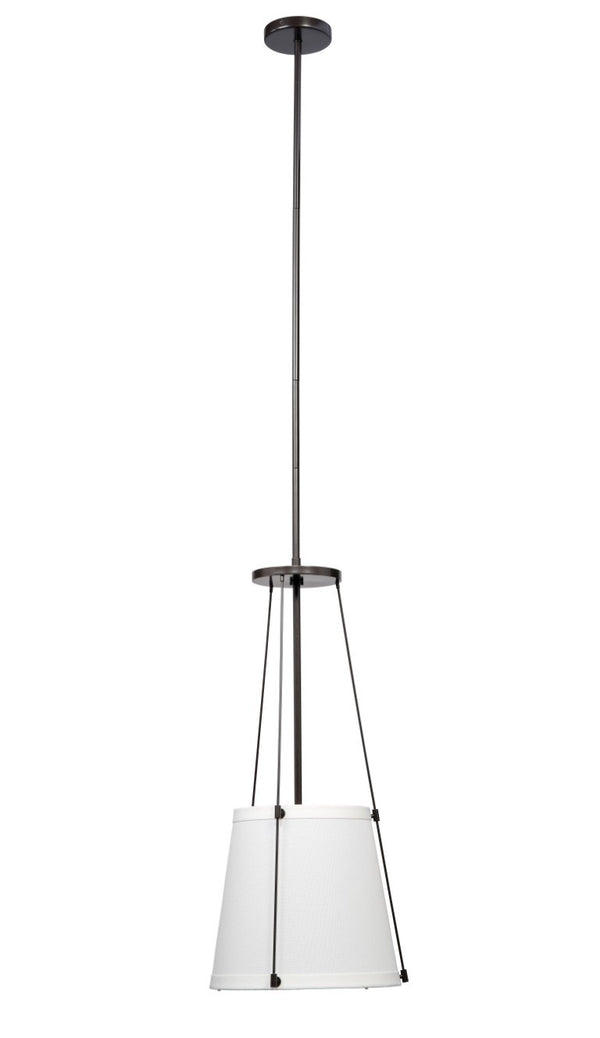 California Pendant Light with Linen Drum Shade for Kitchen Island or Dining Room Decor