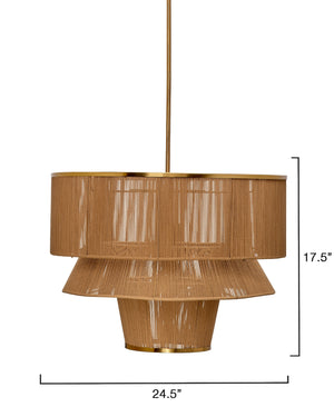 Jamie Young Co. Dimension 1-light Iron And Cotton Chandelier Natural Cotton,Metal 5dime-chna