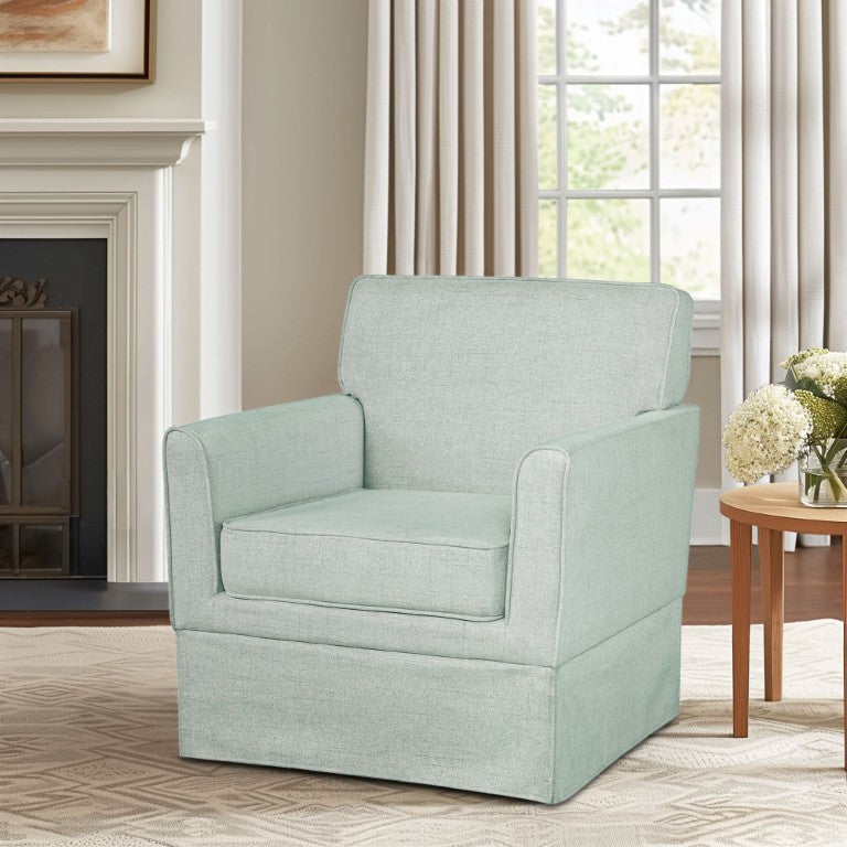 JLA Home Paula Upholstered Accent Armchair with Piped Track Arms and Tailored Skirted Base Light Green 5DS100-0063