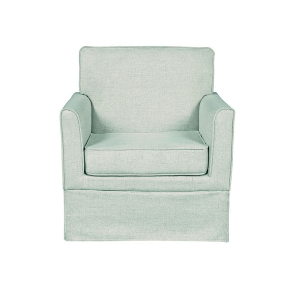 JLA Home Paula Upholstered Accent Armchair with Piped Track Arms and Tailored Skirted Base Light Green 5DS100-0063