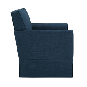 JLA Home Paula Upholstered Accent Armchair with Piped Track Arms and Tailored Skirted Base Navy 5DS100-0068