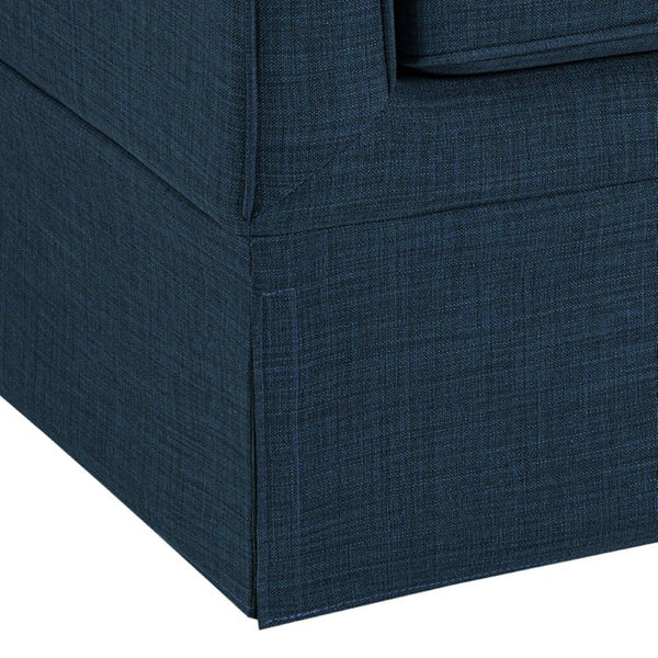 JLA Home Paula Upholstered Accent Armchair with Piped Track Arms and Tailored Skirted Base Navy 5DS100-0068