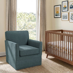 JLA Home Paula Upholstered Accent Armchair with Piped Track Arms and Tailored Skirted Base Teal 5DS100-0069
