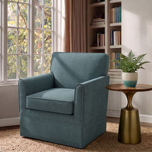 JLA Home Paula Upholstered Accent Armchair with Piped Track Arms and Tailored Skirted Base Teal 5DS100-0069