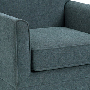 JLA Home Paula Upholstered Accent Armchair with Piped Track Arms and Tailored Skirted Base Teal 5DS100-0069