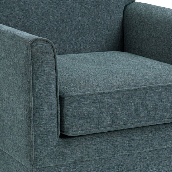 JLA Home Paula Upholstered Accent Armchair with Piped Track Arms and Tailored Skirted Base Teal 5DS100-0069