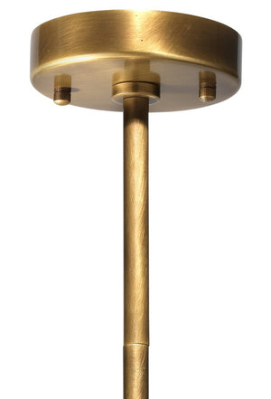 Elancourt Faux Alabaster Resin Drum Pendant Light with Antiqued Brass Hardware
