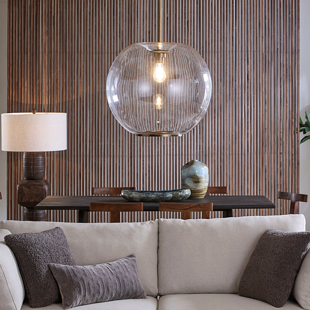 Jamie Young Co. Helium 1-light Blown Glass Pendant Clear Glass,Metal, Steel 5heli-pecl