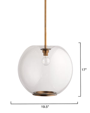 Jamie Young Co. Helium 1-light Blown Glass Pendant Clear Glass,Metal, Steel 5heli-pecl