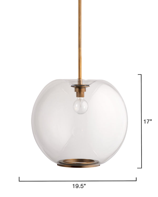 Jamie Young Co. Helium 1-light Blown Glass Pendant Clear Glass,Metal, Steel 5heli-pecl
