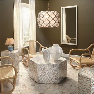 Hollywood Geometric White Glass Pendant Antiqued Brass Kitchen Island Glam Light