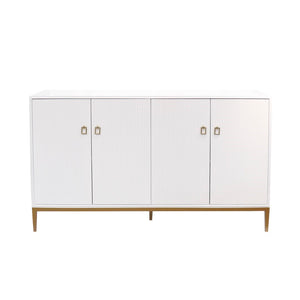 Pasargad Home Pearl Collection Ivory Sideboard - Luxurious 4-door Cabinet With Glamorous Accents Ivory Wood Finish Pph-m4