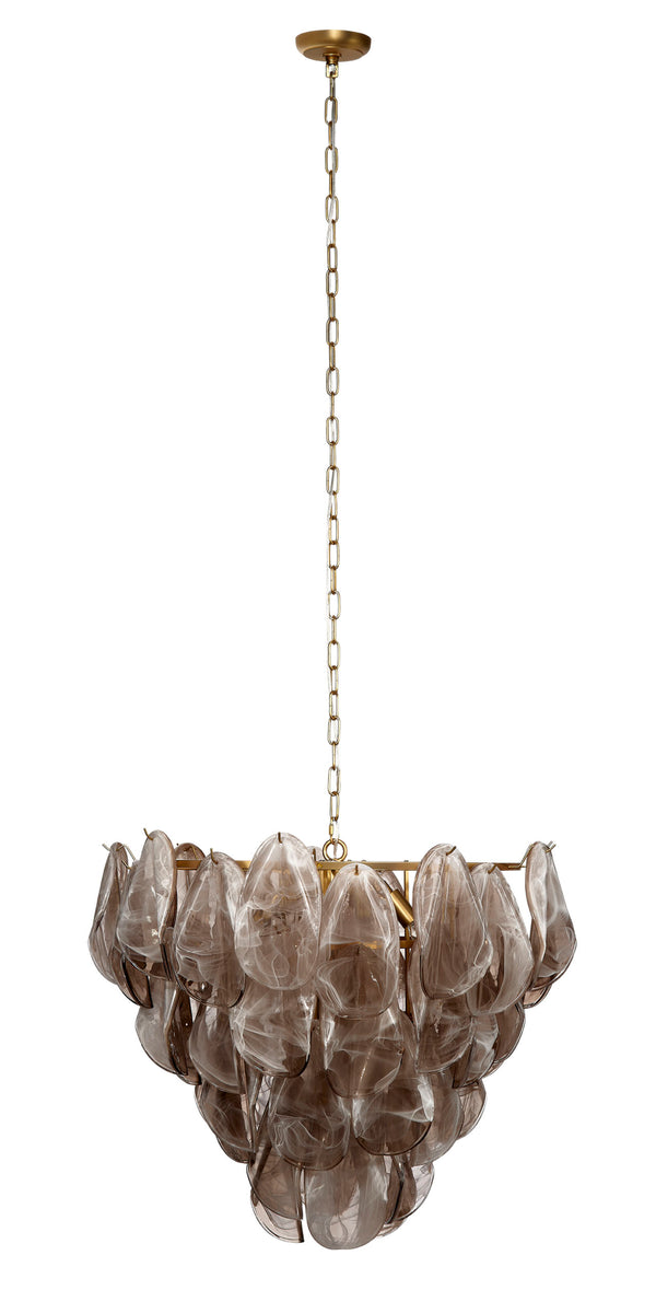 Jamie Young Co. Magnolia 10-light Quartz Glass Chandelier Grey Quartz Glass,Metal, Iron 5magn-chgr