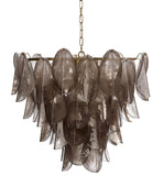 Magnolia Artisan-Crafted 10-Light Quartz Glass Chandelier with Adjustable Brass Chain for Elegance