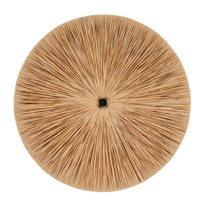 Parasol Large Raffia Wrapped Pendant Light with Brass Hardware for Dining Room or Entryway