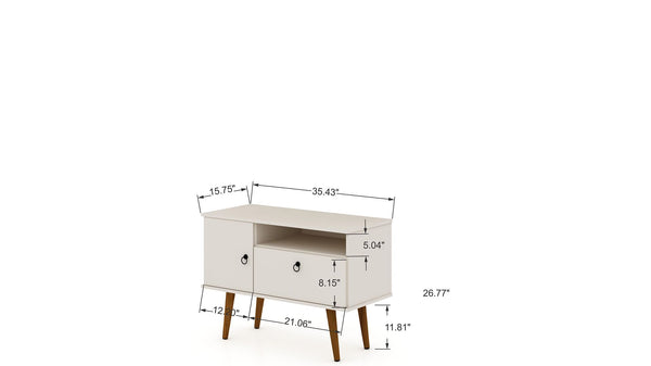 Manhattan Comfort Tribeca Mid-Century Modern TV Stand Off White 5PMC6