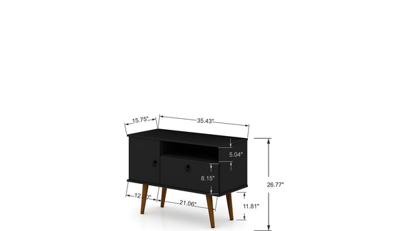 Manhattan Comfort Tribeca Mid-Century Modern TV Stand Black 5PMC70