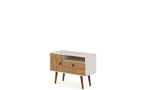 Manhattan Comfort Tribeca Mid-Century Modern TV Stand Off White and Nature 5PMC81