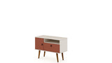 Manhattan Comfort Tribeca Mid-Century Modern TV Stand Off White and Terra Orange Pink 5PMC85