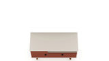 Manhattan Comfort Tribeca Mid-Century Modern TV Stand Off White and Terra Orange Pink 5PMC85