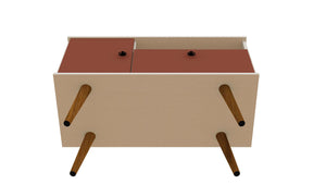 Manhattan Comfort Tribeca Mid-Century Modern TV Stand Off White and Terra Orange Pink 5PMC85