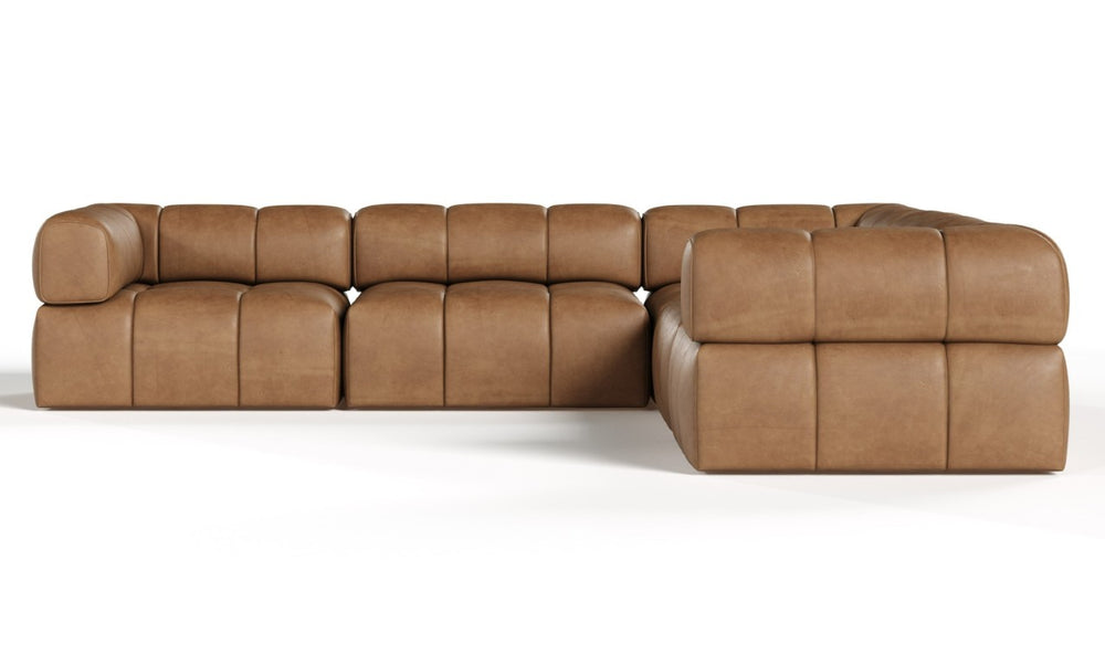 VIG Furniture Everest Genuine Brown Leather Modular Sectional Sofa, 5-Piece Modern Convertible Design For Living Rooms VGOD-ZW-23118-MOD-5-Piece Sectional